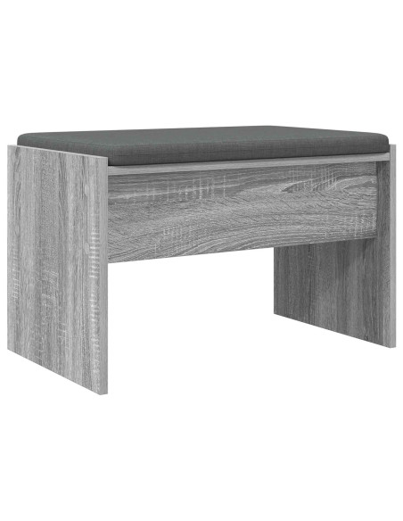 Panca per ingresso con cuscino Grigio Sonoma 63 x 38 x 40 cm