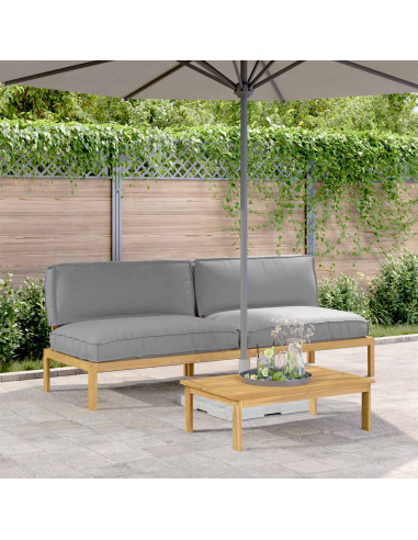 Set di divani Grigio 240 x 92 x 69 cm Legno di Acacia Massello