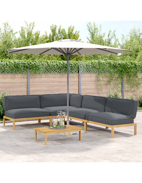 Set di divani 5 pcs Antracite Legno di Acacia Massello