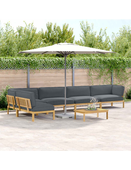 Set di divani 6 pcs Antracite Legno di Acacia Massello