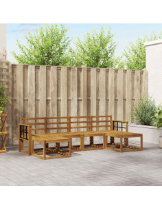 Set di divani da esterno 6 pcs Naturale Legno multistrato