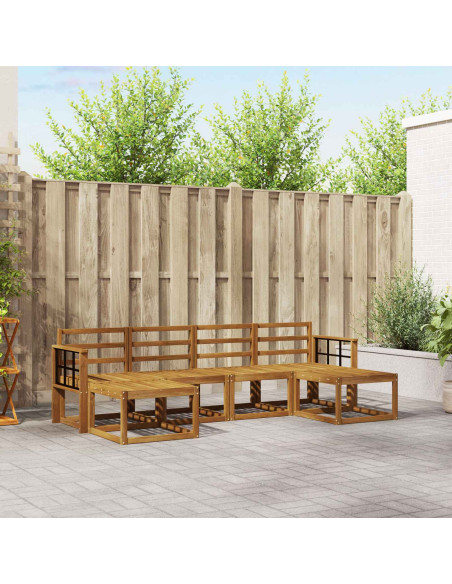 Set di divani da esterno 6 pcs Naturale Legno multistrato