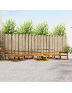 Set di divani da esterno 9 pcs Naturale