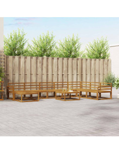 Set di divani da esterno 9 pcs Naturale