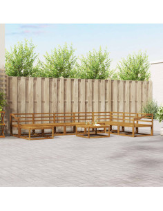 Set di divani da esterno 9 pcs Naturale