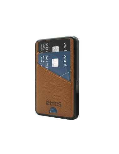 Etres Powerbank 5000mAh Wireless Magnetico con Portacarte Brown