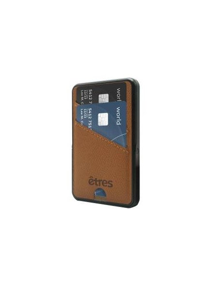 Etres Powerbank 5000mAh Wireless Magnetico con Portacarte Brown
