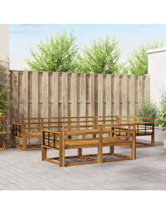 Set di divani da esterno 7 pcs Naturale