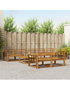 Set di divani da esterno 9 pcs Naturale