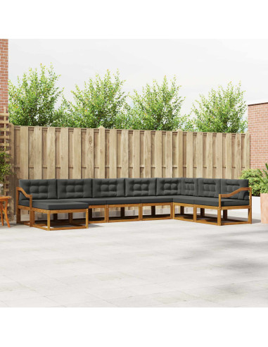 Set di divani da esterno con cuscino 8 pcs Naturale e Antracite