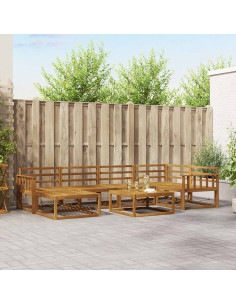 Set di divani da esterno 7 pcs Naturale