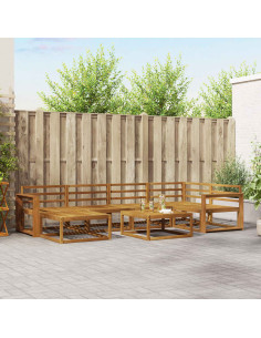 Set di divani da esterno 7 pcs Naturale