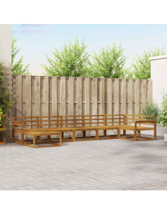 Set di divani da esterno 7 pcs Naturale