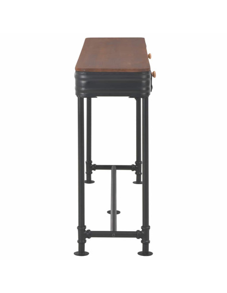 Tavolo Consolle 2 Cassetti 120x30x75 cm in Massello di Abete