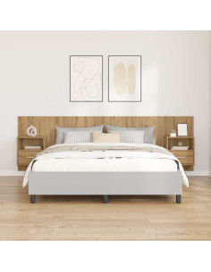 Testata con Comodino 3 pcs Rovere artigianale Legno multistrato