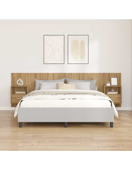 Testata con Comodino 3 pcs Rovere artigianale Legno multistrato