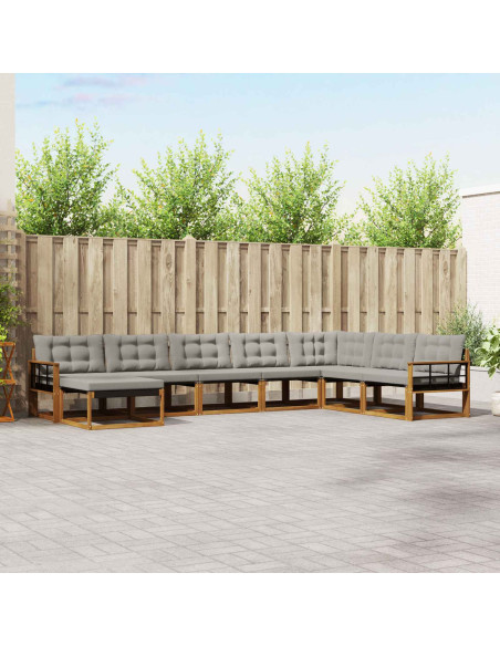 Set di divani da esterno 24 pcs Grigio Naturale e Chiaro