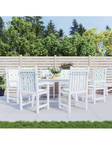 Cuscini per Sedia Schienale Basso 6 pz Motivo Foglie in Tessuto