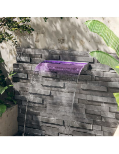 Sfioratore a Cascata con LED RGB Acciaio Inox 60 cm