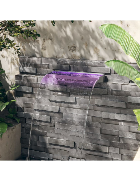 Sfioratore a Cascata con LED RGB Acciaio Inox 60 cm