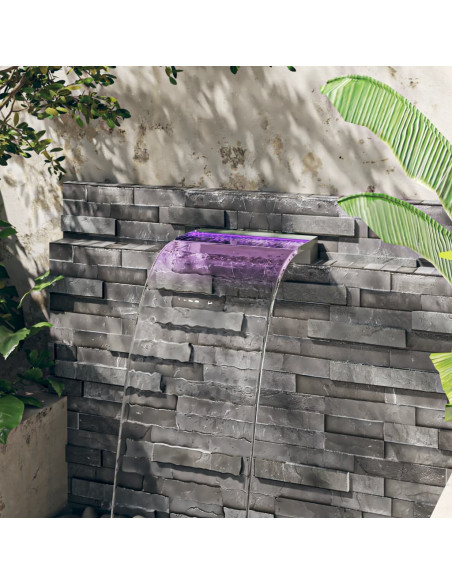 Sfioratore a Cascata con LED RGB Acciaio Inox 45 cm