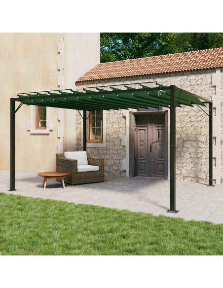Gazebo con tetto ventilato Verde 3 x 4 x 2,14 m