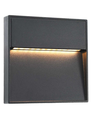 Lampade da Parete da Esterno a LED 2 pz 3 W Nere Quadrate