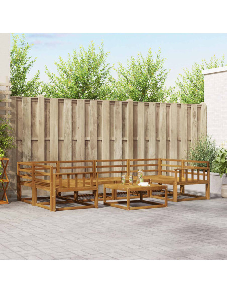 Set di divani da esterno 7 pcs Naturale