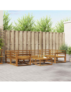 Set di divani da esterno 7 pcs Naturale