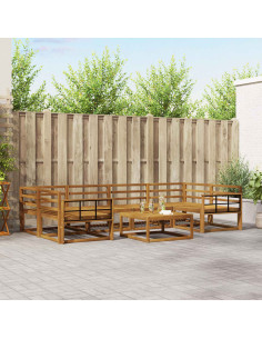 Set di divani da esterno 7 pcs Naturale