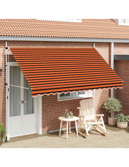 Tenda da Sole Retrattile Manuale 350 cm Arancione e Marrone