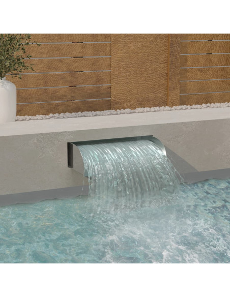Cascata con LED 60x34x14 cm in Acciaio Inox 304