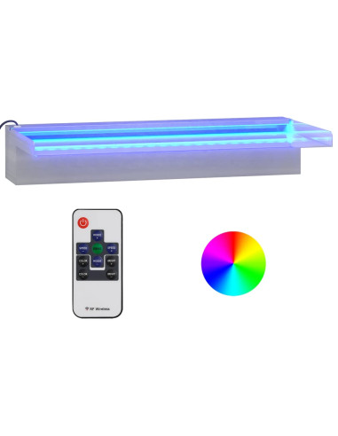 Sfioratore a Cascata con LED RGB Acciaio Inox 45 cm