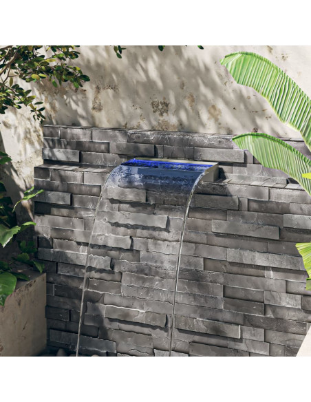 Sfioratore a Cascata con LED RGB Acciaio Inox 45 cm