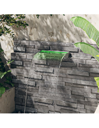 Sfioratore a Cascata con LED RGB Acciaio Inox 45 cm