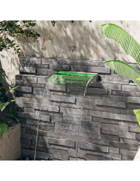 Sfioratore a Cascata con LED RGB Acciaio Inox 45 cm