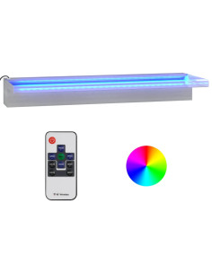 Sfioratore a Cascata con LED RGB Acciaio Inox 60 cm 2