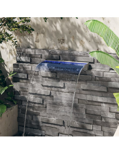 Sfioratore a Cascata con LED RGB Acciaio Inox 60 cm