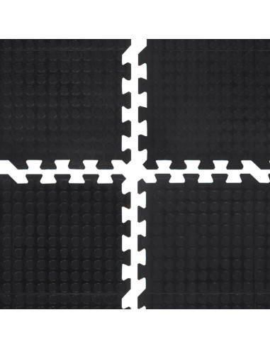 Piastrella per Pavimenti in Gomma Nera 12 mm 90x120 cm