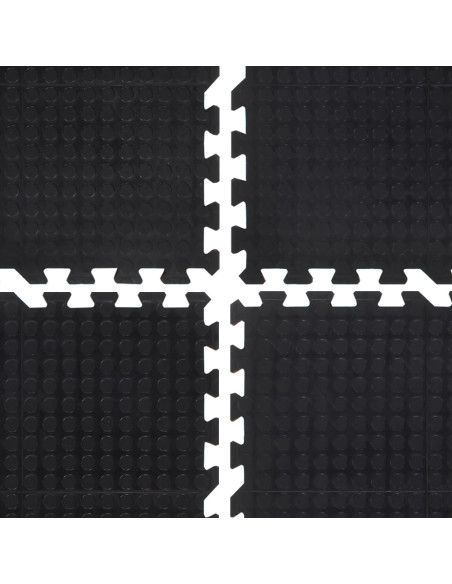 Piastrella per Pavimenti in Gomma Nera 12 mm 90x120 cm