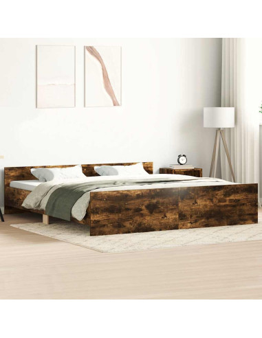 Giroletto con Testiera e Pediera Rovere Fumo 200x200 cm