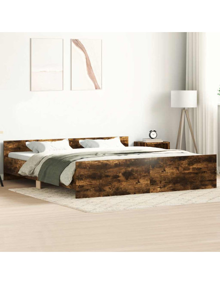 Giroletto con Testiera e Pediera Rovere Fumo 200x200 cm