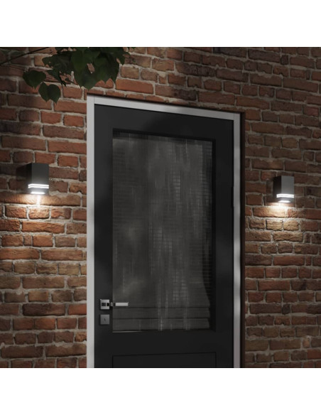 Applique da Esterno 2 pz Nere in Acciaio Inossidabile