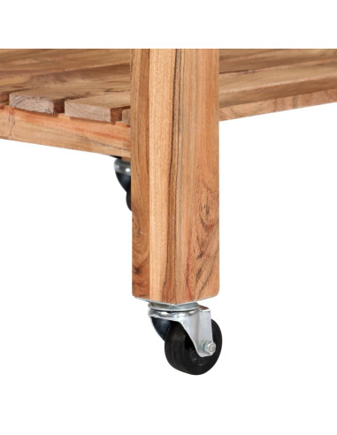 Carrello da Cucina 58x58x89 cm in Legno Massello di Acacia