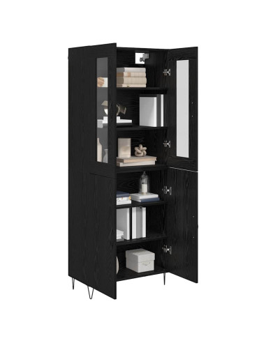 Credenza Rovere Bianco e Nero 69,5 x 34 x 180 cm