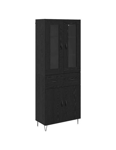 Credenza Rovere Nero 69,5 x 34 x 90 cm Legno multistrato