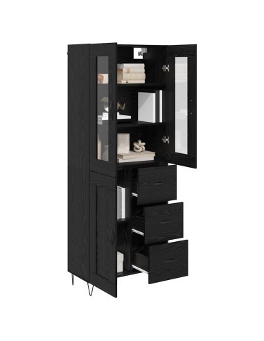 Credenza Rovere Nero 69,5 x 34 x 90 cm Legno multistrato