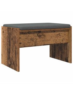 Panca per ingresso con cuscino Legno vecchio 63 x 38 x 40 cm 2
