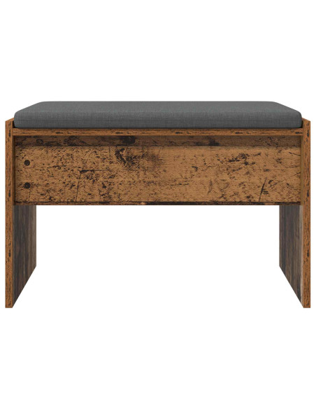 Panca per ingresso con cuscino Legno vecchio 63 x 38 x 40 cm