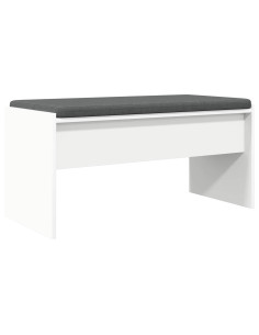 Panca per ingresso con cuscino Bianco 80 x 38 x 46 cm 2